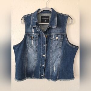 NEW Maurices denim vest like size 2x washed never worn